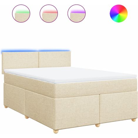 Maison Exclusive - Boxspringbett mit Matratze Creme 140x200 cm St