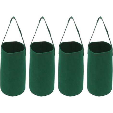 Set di 4 vasi da fiori capovolti, sacchi per la coltivazione di pomodori e fragole in giardino pensile, sacchi per la coltivazione sospesa
