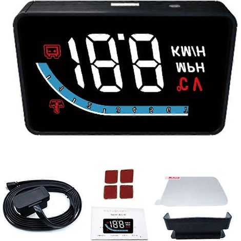 HUD OBD2 pour Voiture - Affichage Vitesse, Tachymètre, Température Eau et Alarme Basse Tension (1/4)