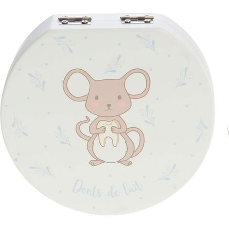 Boîte à quenottes petite souris vichy bleu (1/4)