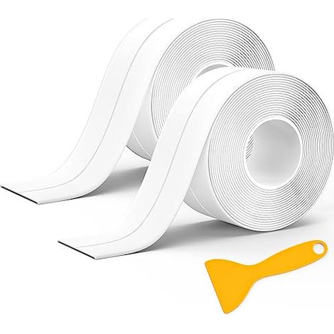 2 Rouleaux Joint Silicone Salle De Bain Blanc, Ruban Auto-Adhésif (1/5)