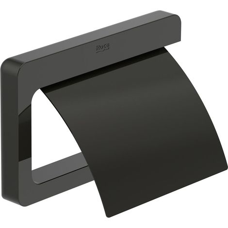 Roca Tempo - Porte-papier toilette avec couvercle, noir A817033CN0 (1/2)