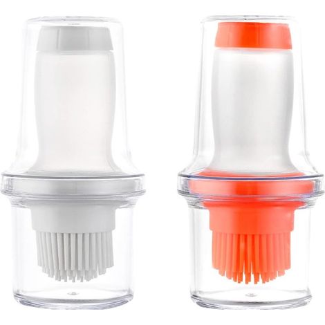 2 Bouteille d'huile avec pinceau 2 en 1, distributeur doseur en verre avec pinceau en silicone, 60 ml, pour barbecue, salade, pâtisserie (1/5)