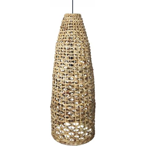Suspension naturelle en jacinthe deau pour ambiance chaleureuse - naturel tressé fibre végétale (1/3)