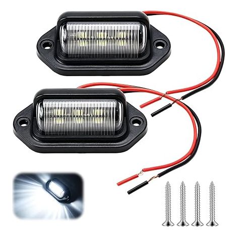 LED Éclairage Plaque D'immatriculation Auto, 12-24V DC,6SMD Étanche (1/5)