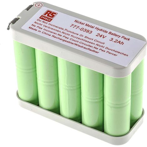 Bloc batterie rechargeable RS PRO 24V NiMH 3.2Ah C x 20 ( Prix pour 1 ) (1/4)
