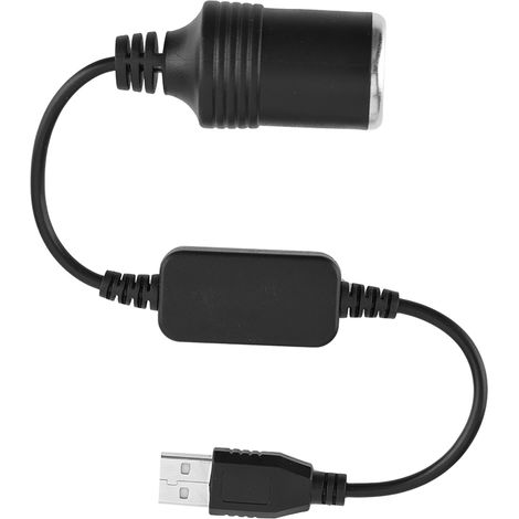 Câble adaptateur convertisseur USB vers prise allume-cigare 12 V (femelle) (1/5)