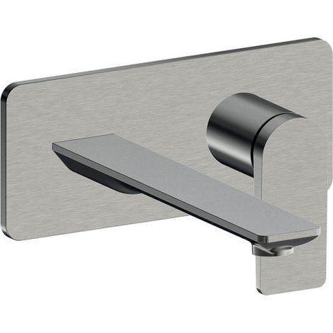 Façade mitigeur lavabo encastré bec de 225 mm metal brosse - CRISTINA ONDYNA BA25877
