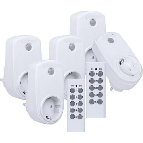 Wireless Smart Socket with Remote Control (110 V–250 V, 5 sockets, 2 remotes) (1/5)