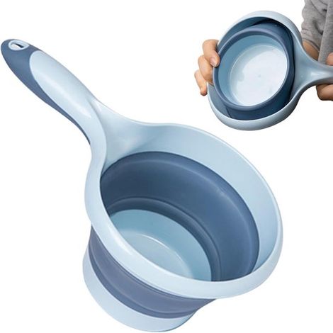 Louche à eau pliable portable – Pelle à eau avec poignée – Facile à transporter – Pour cuisine, salle de bain, camping, randonnée et soins des animaux – Plastique (1/5)