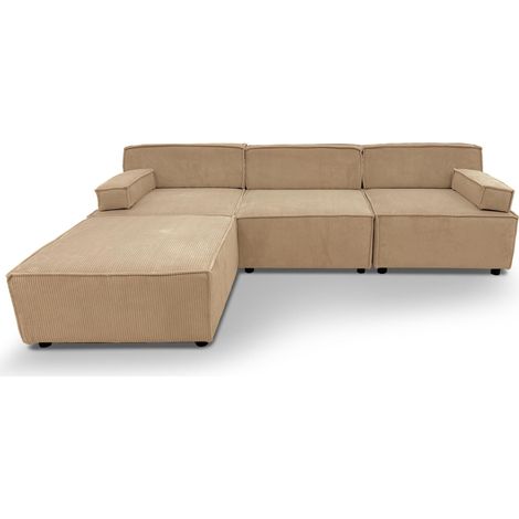 Canapé modulable Benoit Velours côtelé Beige