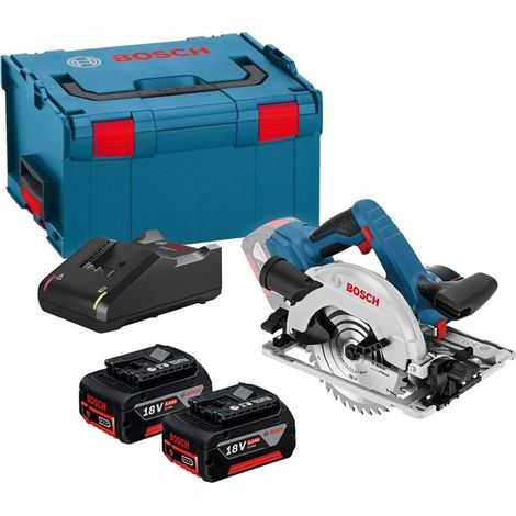 Bosch 18v GKS 18V-57 G 165mm Cordless Circular Saw Inc Guide Rail Base 2 x 5.0ah (1/5)