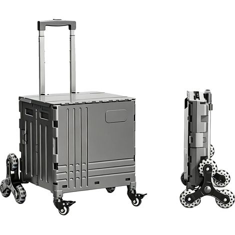 Cesta de la compra plegable, gran capacidad, color gris. (1/2)