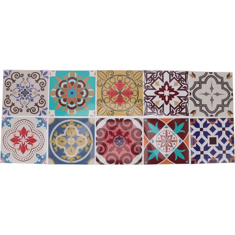10 autocollants carreaux, PVC épais étanche, style marocain, pour cuisine mur escalier salle de bain (1/5)