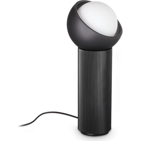 Ideal Lux Lampada da tavolo moderna Bloom 1 luce G9 nero vetro alluminio