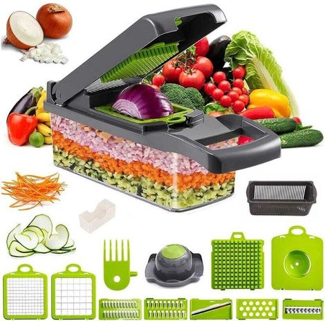 16-in-1 Gemüseschneider mit Zubehör für Salat, Obst, Gemüse und zum Schälen (1/5)