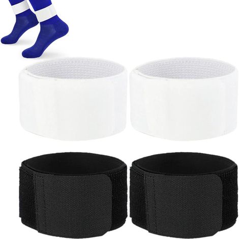 4-Piece Football Shin Guard Straps, Fixed Ankle Straps in Polyester Thread, Shin Support Belt, Adjustable Shin Guard Strap (1/5)