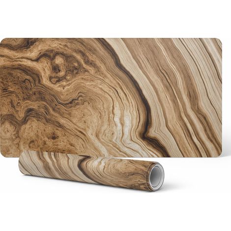 Alfombrilla protectora antideslizante para escritorio con estampado de olas de madera, 120 x 60 cm.