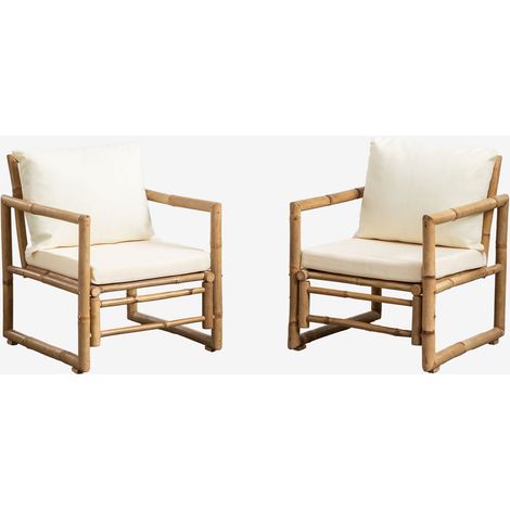 Pack de 2 sillones de jardín en bambú Livayna SKLUM              (1/5)
