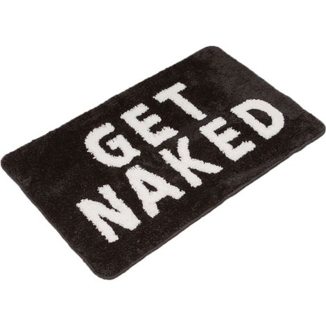 Tapis de porte de salle de bain antidérapant alphabétique - noir - 50 x 80 cm (1/5)