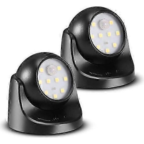 Applique murale LED sans fil étanche 6000K, alimentée par batterie, avec détecteur de mouvement - allumage/extinction automatique (lot de 2), blanc froid (1/5)