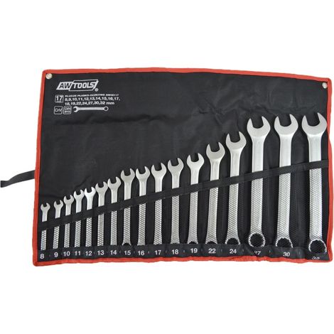 AWTools Zestaw kluczy pÅ'asko-oczkowych 8-32mm 17szt. (AW40117)