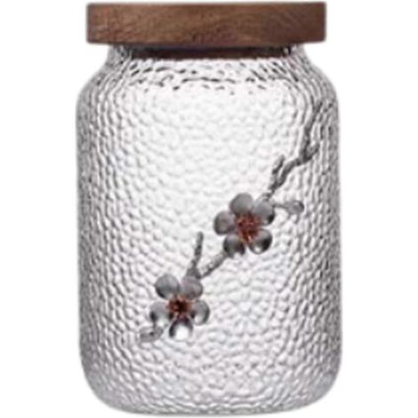 Glas-Vorratsdose für Tee, Lebensmittel, praktisch, elegant, traditionell, transparent, für Zucker, Bohnen, Nüsse-L (1/5)
