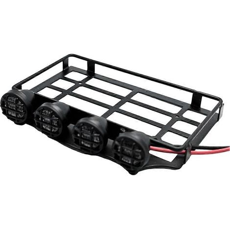 Porte-bagages de toit universel avec éclairage LED pour voiture RC Crawler 1/12 MN82 (pièces détachées) - Lampe ronde (1/5)