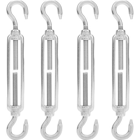 Lot de 10 tendeurs de câble en acier inoxydable 304 avec crochet et tendeur à crochet M6