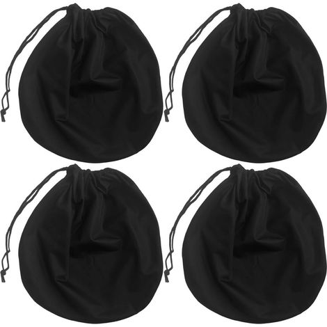 4x Helmtasche mit Kordelzug 47x43cm Schwarz Wasserdicht für Motorradhelm (1/5)