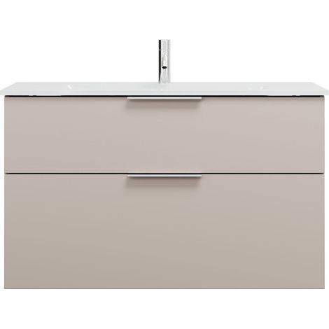 burgbad Eqio lavabo en verre avec meuble sous-lavabo, largeur (1/2)