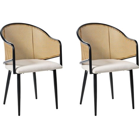 Set of 2 Dining Chairs WEIMAR Metal Black (1/5)