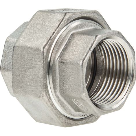 tecuro Verschraubung flach dichtend Edelstahl V4A (AISI 316), IG/IG 1/8 Zoll