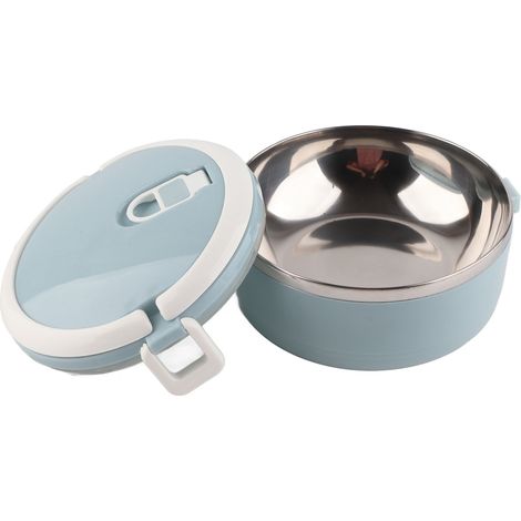 Boîte repas portable en acier inoxydable bleu, contenant pour nouilles de riz, récipient alimentaire de voyage (1/5)