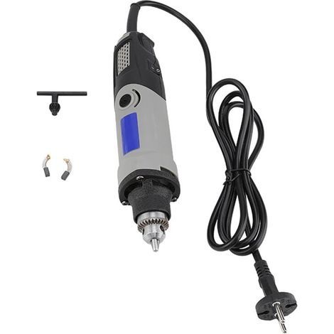 Meuleuse, Mini meuleuse, 400W Perceuse électrique à 6 positions Outil rotatif à vitesse variable Fiche UE 220V (1/4)