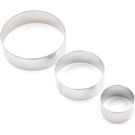 Lot de 12 Emporte-pièce, Acier inoxydable, 4 formes, 3 tailles, Cœur étoile fleur cercle, Pâtisserie (1/5)