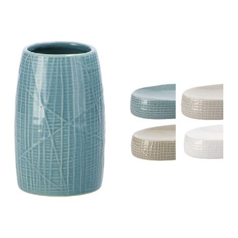 Bicchiere Portaspazzolini da Bagno in Ceramica 7,5 x 12 cm 4 Colori (1/2)