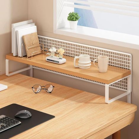 JSSEVN - Generic Desk Shelf, Space-Saving Desktop Storage Organizer for Student Dormitory, Bedroom, Tabletop Decor (40 cm) (1/5)
