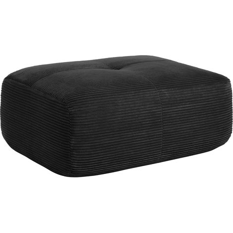 Ottoman en Velours Côtelé Confortable - Noir