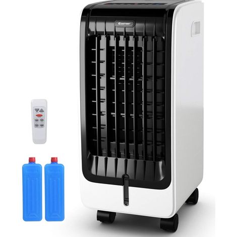 COSTWAY 3in1 Mobile Klimaanlage Luftkühler Ventilator Luftreiniger Luftbefeuchter Klimageraet 75W / 6L Tank / 8H Timer/Fernbedienung / 2 Kuehlakkus / 3 Stufen