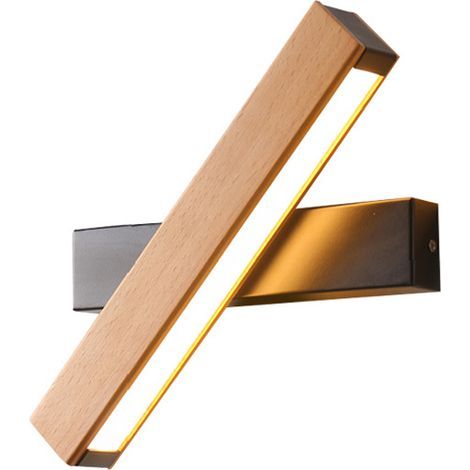 LED-Wandleuchte, 4 W, 400 lm, Holz-Wandleuchte für den Innenbereich, 360° drehbar, warmweißes Licht (3000 K), geeignet für Schlafzimmer, Wohnzimmer, Büro, Flur (1/5)