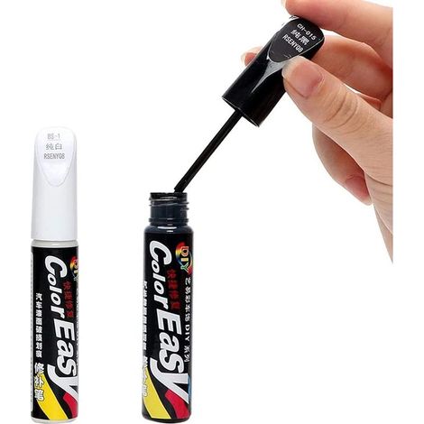 Peinture de Voiture Retouche de Stylo,Retouche Peinture Voiture,Peinture de Voiture Retouche de Stylo RéParation,Stylo Retouche Peinture,2PC(Noir + Blanc) (1/4)