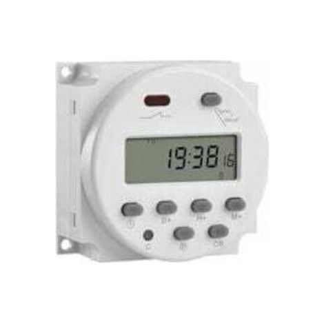 Relais de minuterie hebdomadaire numérique LCD mini 12 V avec interrupteur d'alimentation et couvercle étanche (blanc) (1/4)