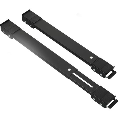 Waschmaschinenuntergestell, zweiteilig, mit Rollen, Tragfähigkeit 300 kg, Transportrollen, ausziehbarer Bereich 45-71 cm, schwarz. (1/5)