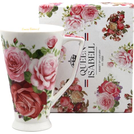 Grande tazza jumbo in porcellana da 500 ml in confezione regalo, della collezione Rose. (1/5)