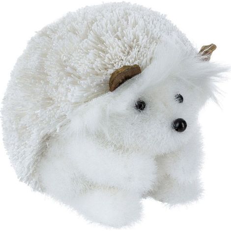Hérisson Boule Déco "Cocon" 14cm Blanc