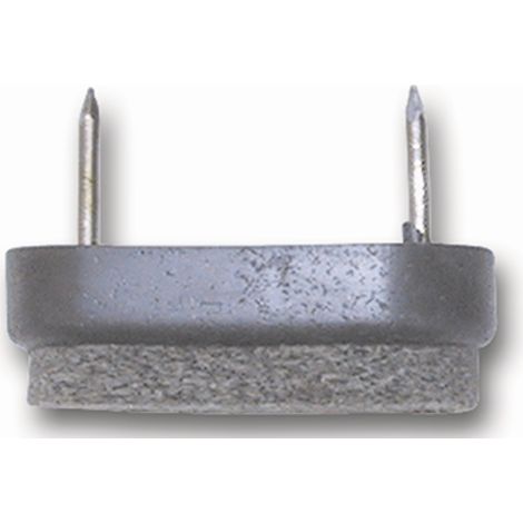 Nagelgleiter mit Filzauflage und 2 Einschlagstiften, oval, 38x18 Kunststoff grau (1/2)