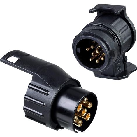 Adaptateur Remorque - 13 Broches vers 7 Broches et 7 Broches vers 13 Broches - Convertisseur Étanche 12 V - Pour Caravane Camion RV Voiture Bateau - Lot de 2