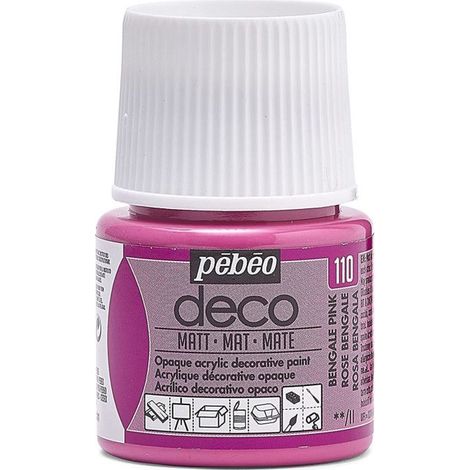Peinture acrylique - Pébéo - Déco - Rose Bengale - 45 ml - Finition Mat (1/3)