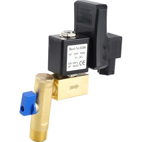 Vanne de purge électronique temporisée automatique G1/2 DN15 pour condensats de compresseur d'air (AC110V) (1/5)
